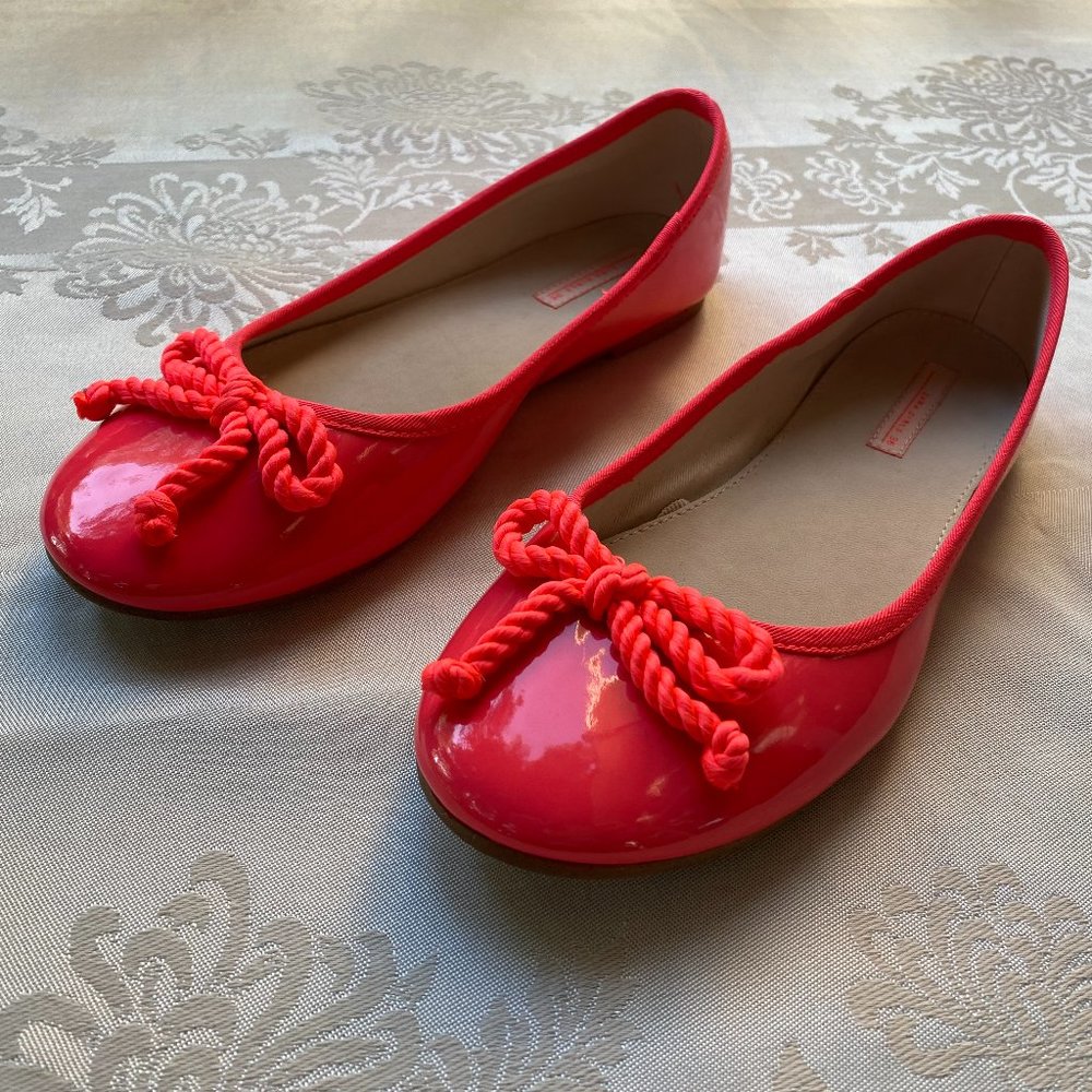 ZARA Girls Red Ballet Flats With Bow - SIZE 36